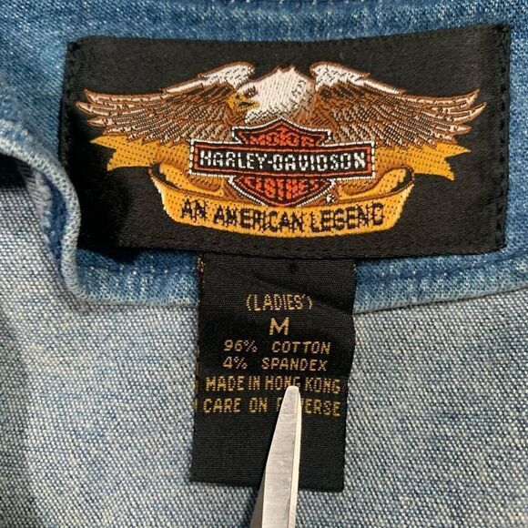 Vintage Harley Davidson Denim Vest Medium Wash Utah Chapter Motorcycle Patches - Picture 12 of 16